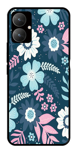 Flower Leaves Design Metal Mobile Case for Poco M6 5G   (Design No -50)