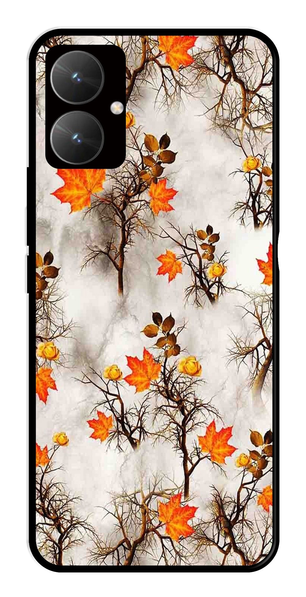 Autumn leaves Metal Mobile Case for Poco M6 5G   (Design No -55)