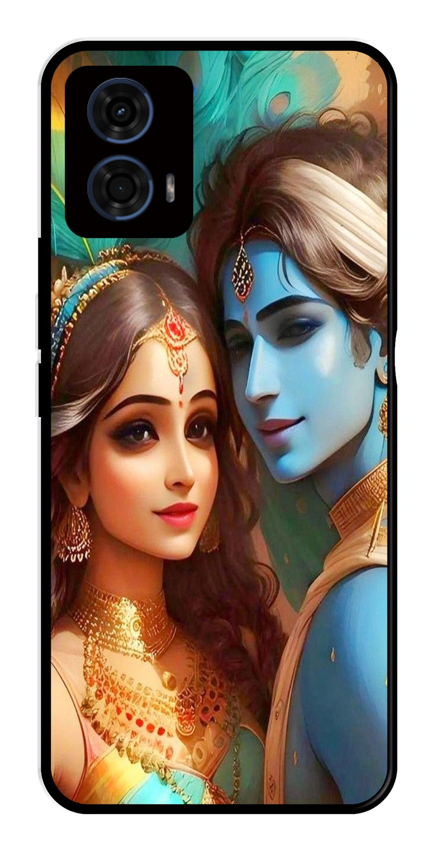 Lord Radha Krishna Metal Mobile Case for Moto G24 Power   (Design No -01)