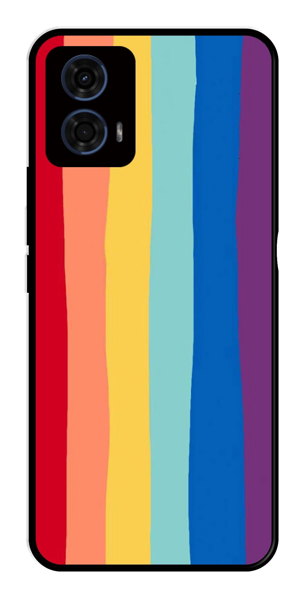 Rainbow MultiColor Metal Mobile Case for Moto G24 Power   (Design No -03)