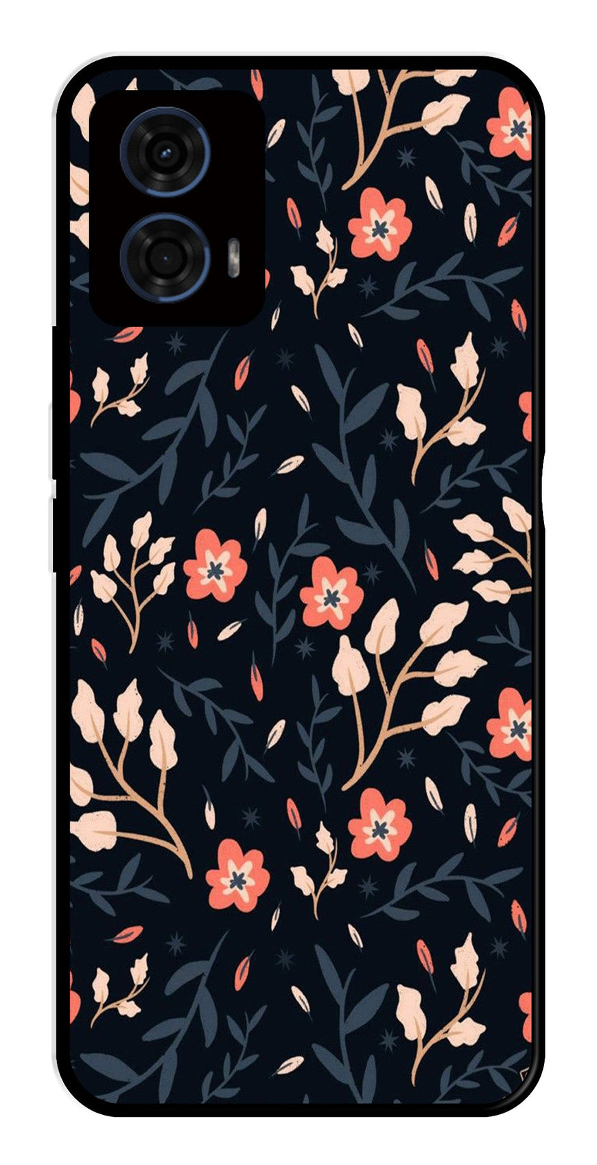 Floral Pattern Metal Mobile Case for Moto G24 Power   (Design No -10)