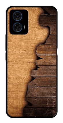 Wooden Design Metal Mobile Case for Moto G24 Pro