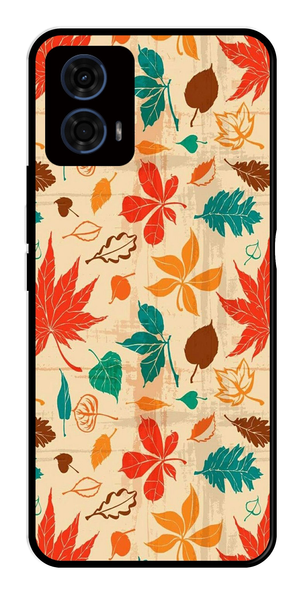 Leafs Design Metal Mobile Case for Moto G24 Power   (Design No -14)