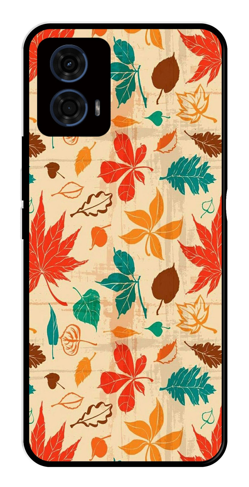 Leafs Design Metal Mobile Case for Moto G24   (Design No -14)