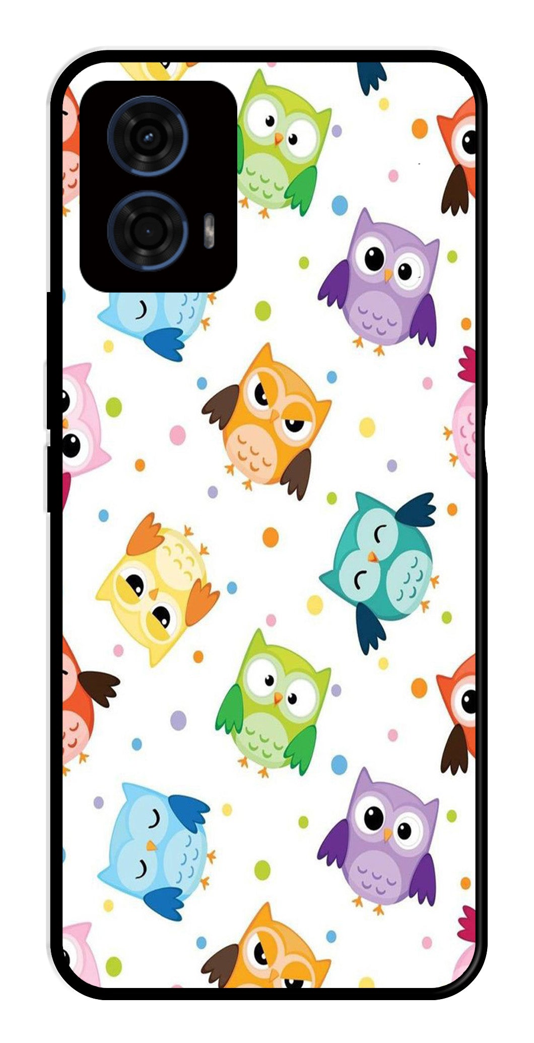 Owls Pattern Metal Mobile Case for Moto G24 Power   (Design No -20)