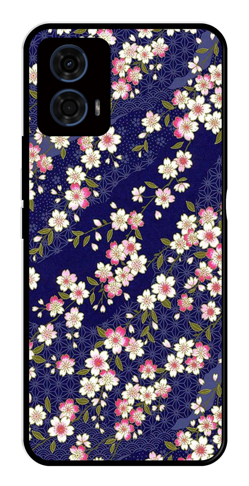 Flower Design Metal Mobile Case for Moto G24 Power   (Design No -25)