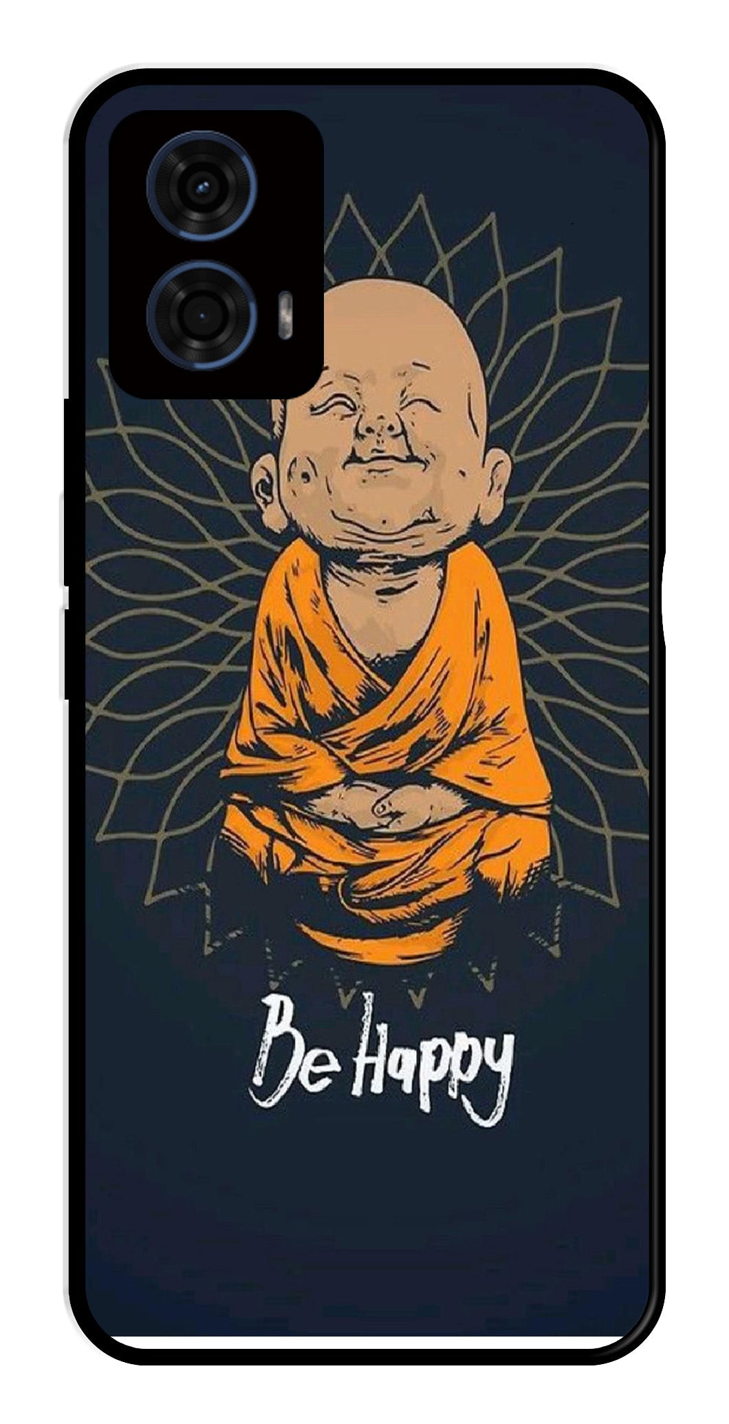 Be Happy Metal Mobile Case for Moto G24 Power   (Design No -27)