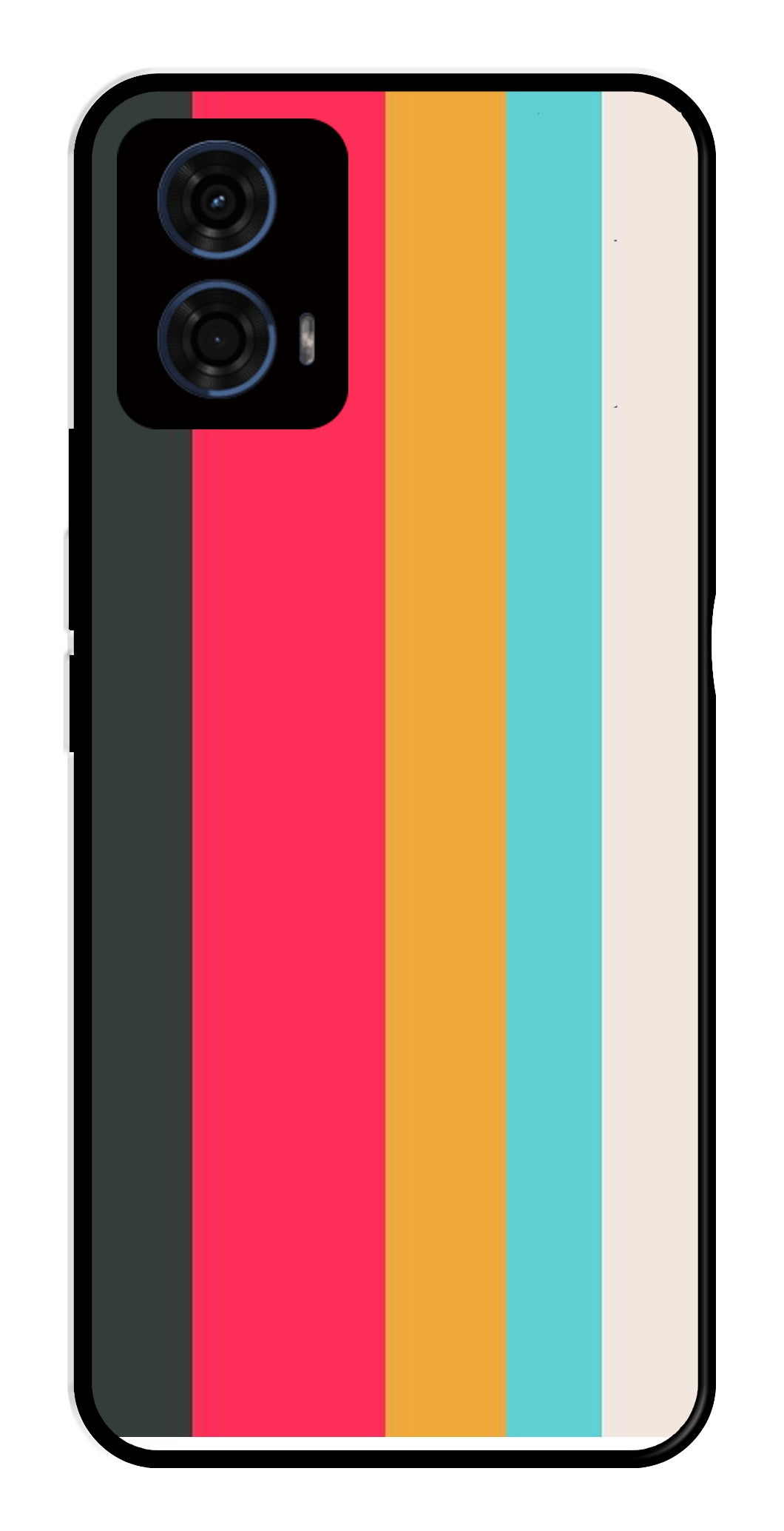 Muted Rainbow Metal Mobile Case for Moto G24 Power   (Design No -31)