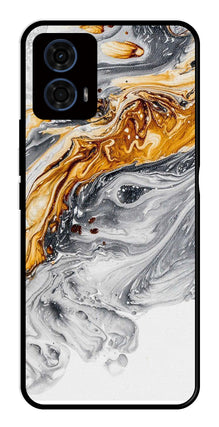 Marble Pattern Metal Mobile Case for Moto G24 Power