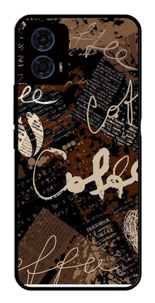 Coffee Pattern Metal Mobile Case for Moto G24 Power