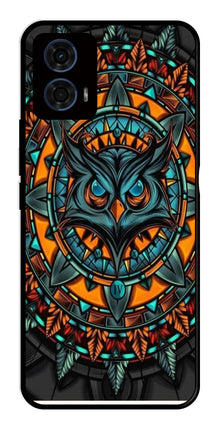 Owl Pattern Metal Mobile Case for Moto G24 Power