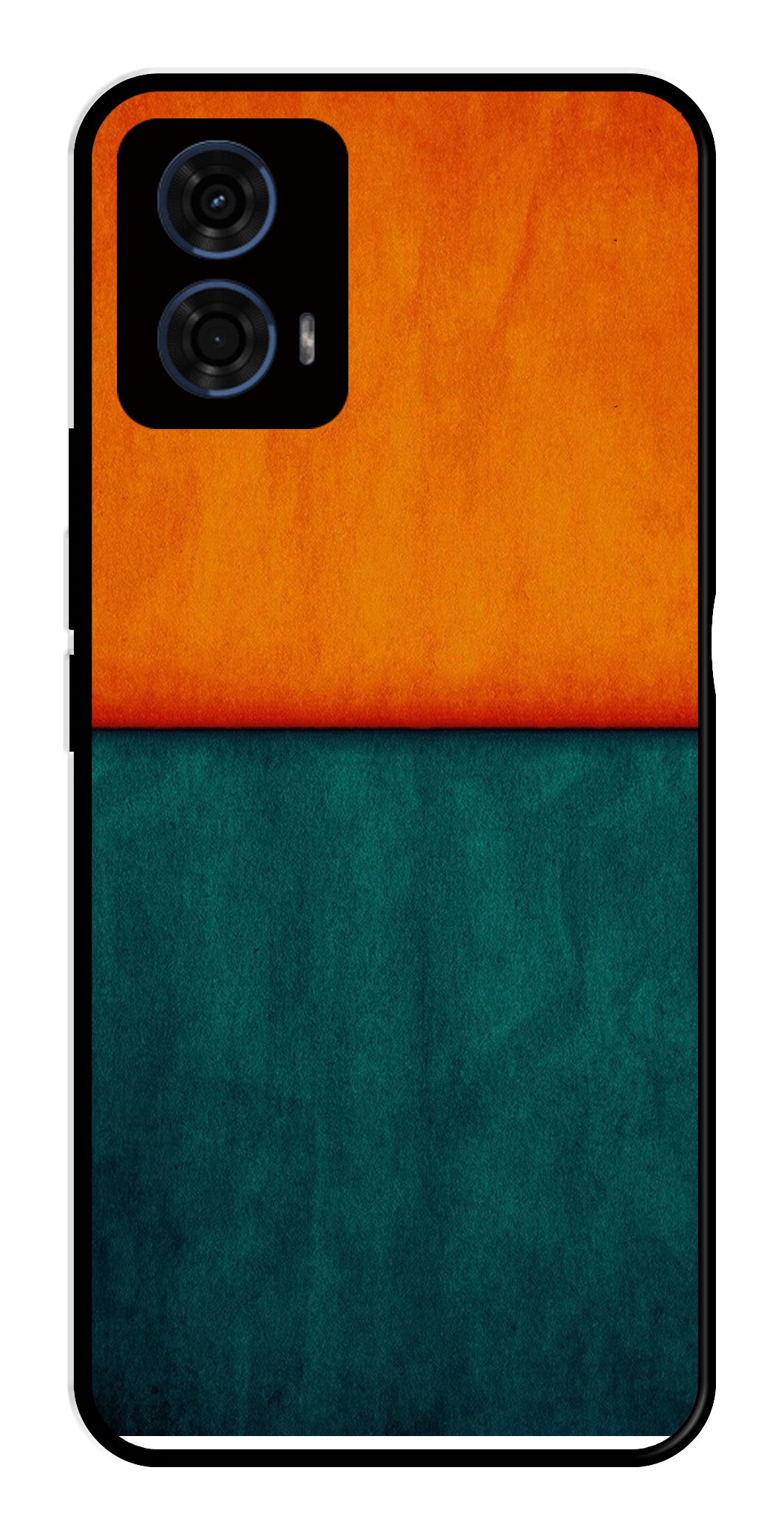 Orange Green Pattern Metal Mobile Case for Moto G24 Power   (Design No -45)