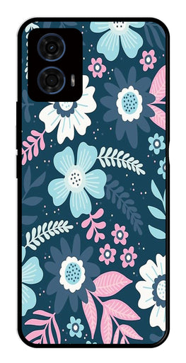 Flower Leaves Design Metal Mobile Case for Moto G24 Power   (Design No -50)