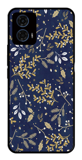 Floral Pattern  Metal Mobile Case for Moto G24   (Design No -52)