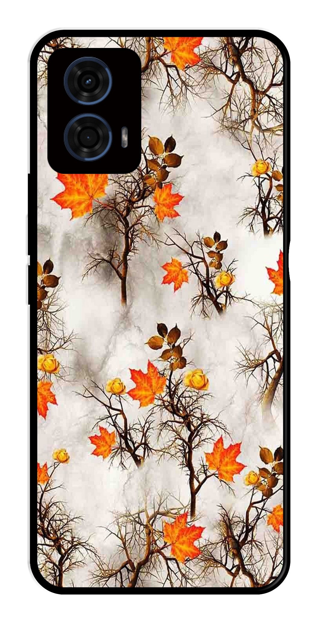 Autumn leaves Metal Mobile Case for Moto G24 Power   (Design No -55)