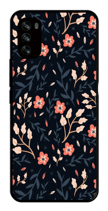 Floral Pattern Metal Mobile Case for Moto G62