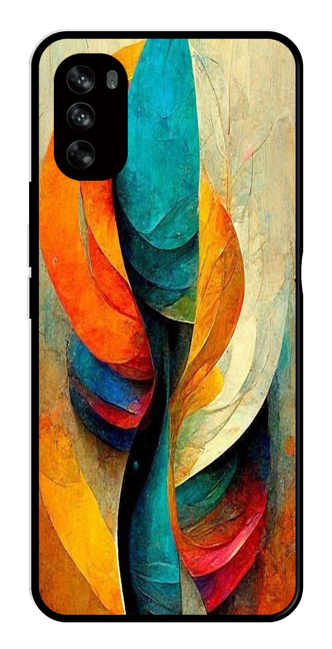 Modern Art Metal Mobile Case for Moto G62   (Design No -11)