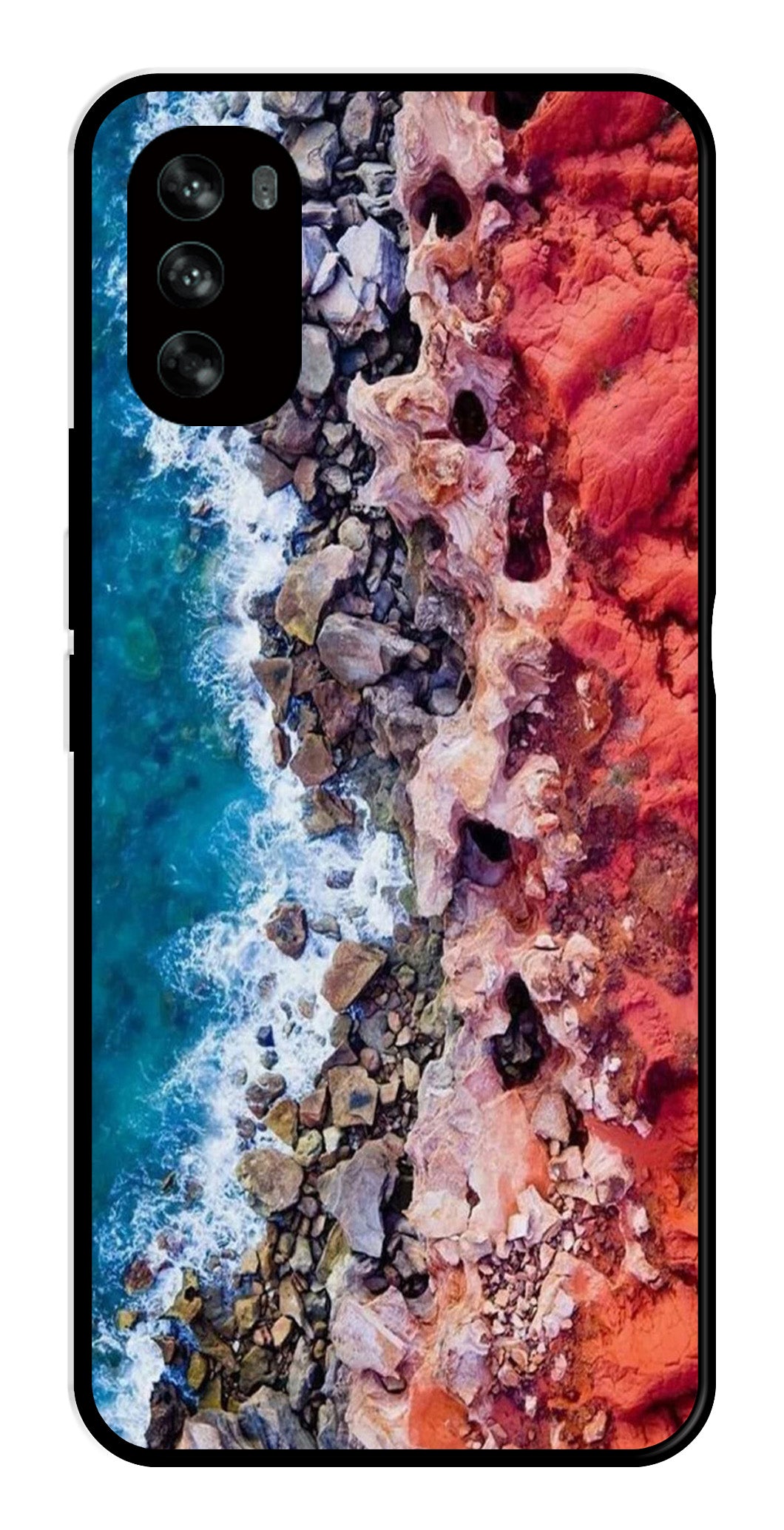 Sea Shore Metal Mobile Case for Moto G62   (Design No -18)