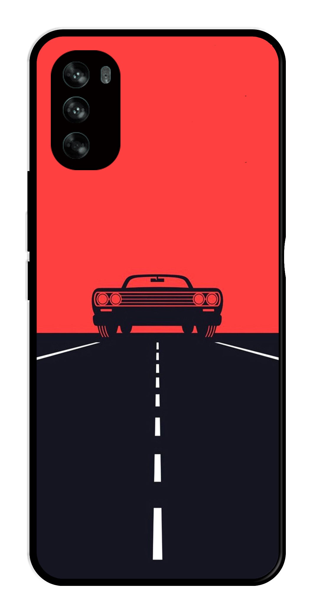 Car Lover Metal Mobile Case for Moto G62   (Design No -21)