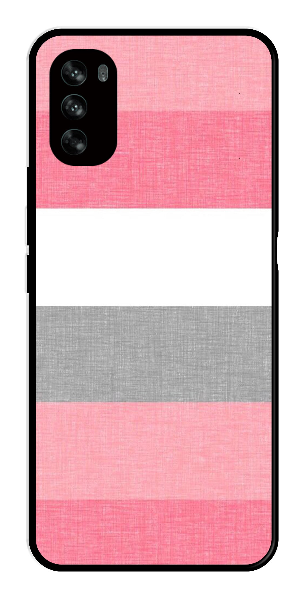 Pink Pattern Metal Mobile Case for Moto G62   (Design No -23)