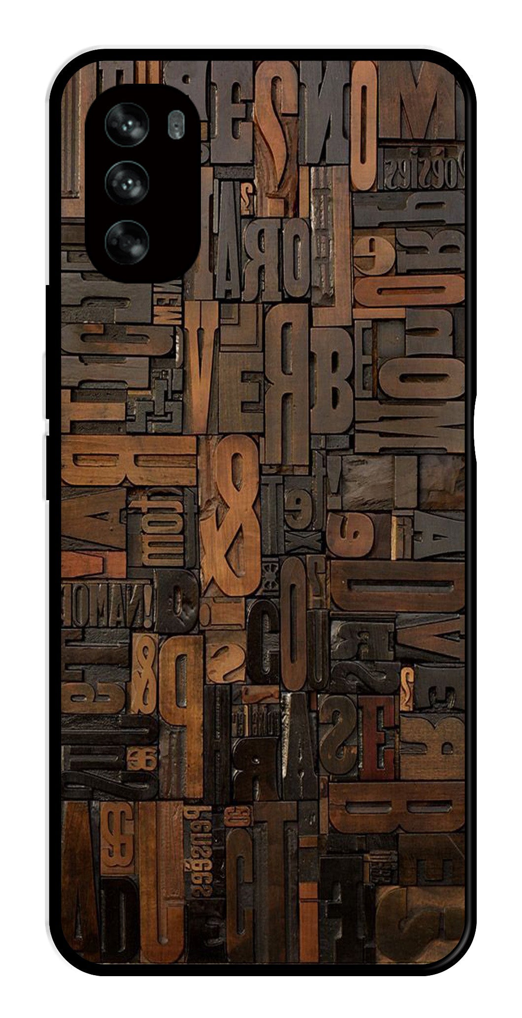 Alphabets Metal Mobile Case for Moto G62   (Design No -32)