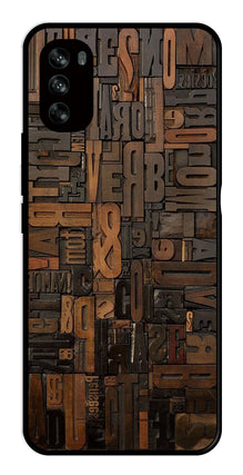 Alphabets Metal Mobile Case for Moto G62