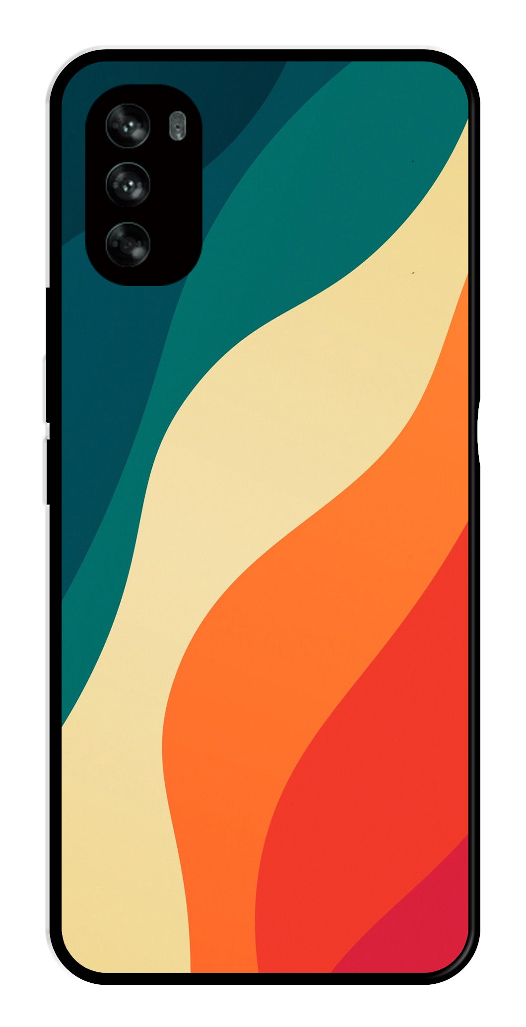 Muted Rainbow Metal Mobile Case for Moto G62   (Design No -39)