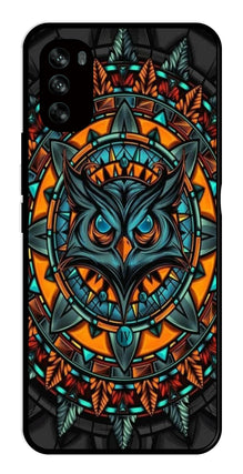 Owl Pattern Metal Mobile Case for Moto G62