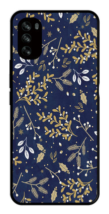 Floral Pattern  Metal Mobile Case for Moto G62