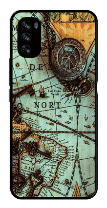 Map Design Metal Mobile Case for Moto G62