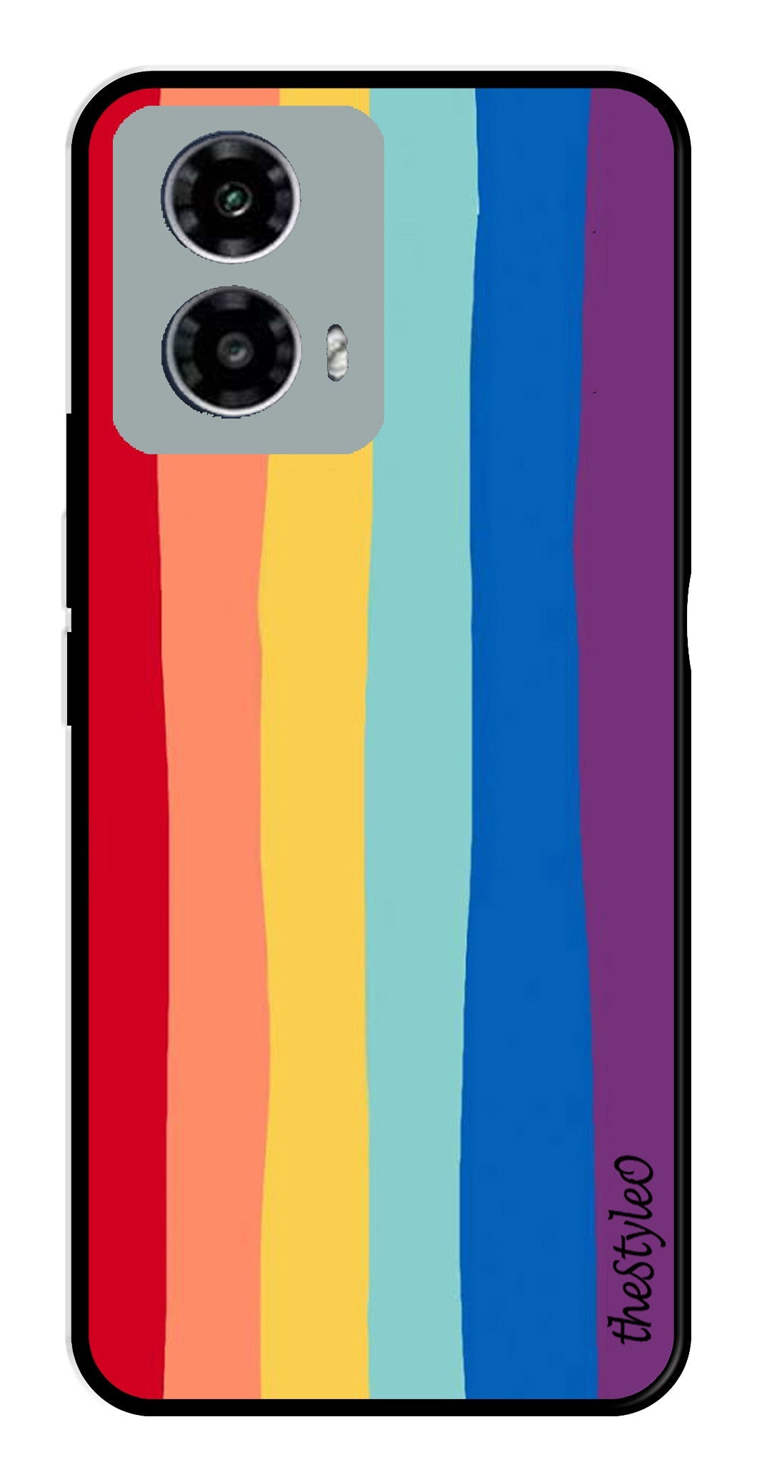 Rainbow MultiColor Metal Mobile Case for Moto G13 (Design No -03)