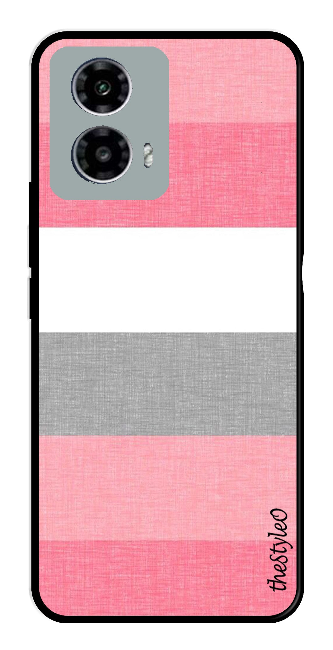 Hearts Pattern Metal Mobile Case for Moto G13 (Design No -22)