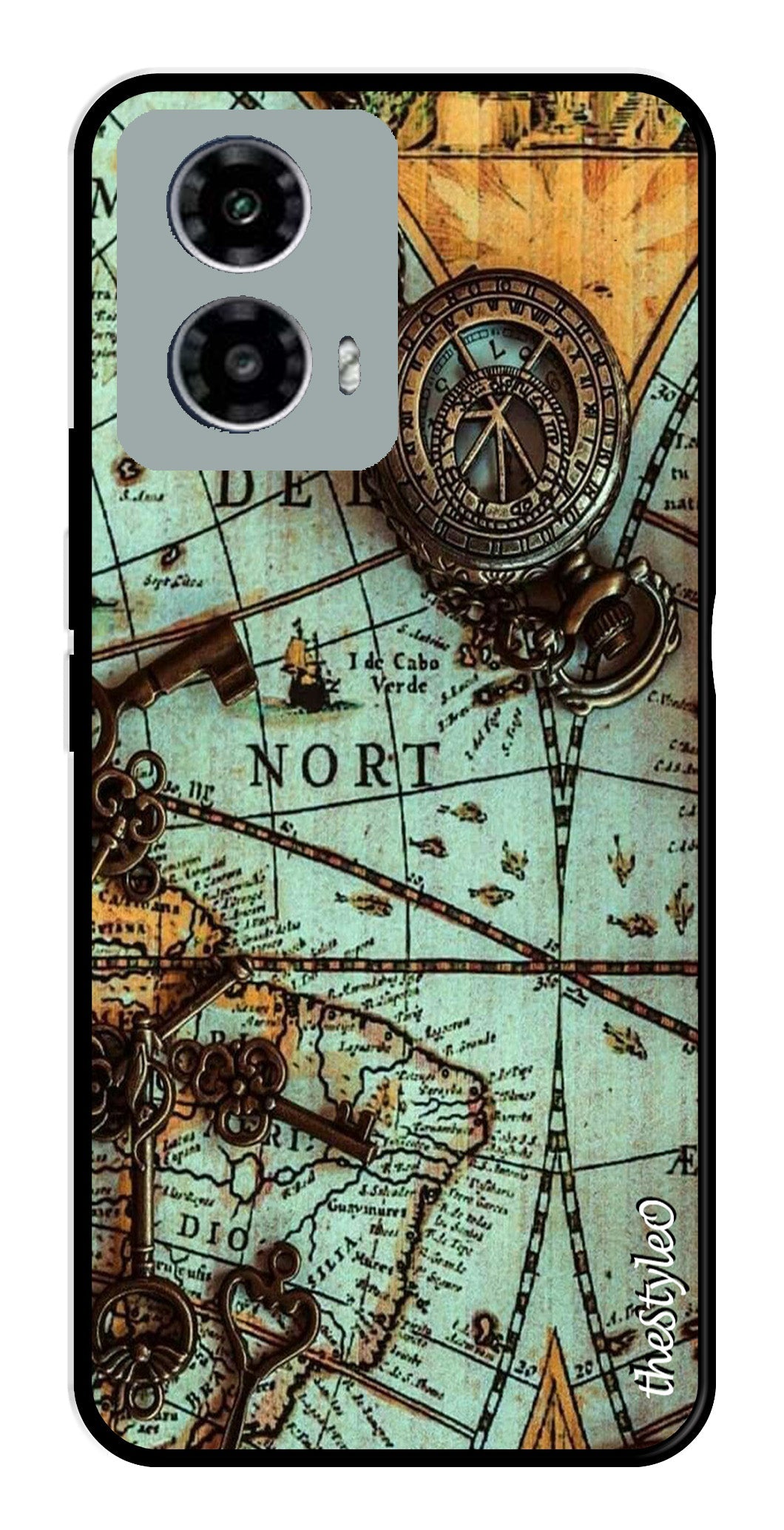 Marble Design Metal Mobile Case for Moto G13 (Design No -53)