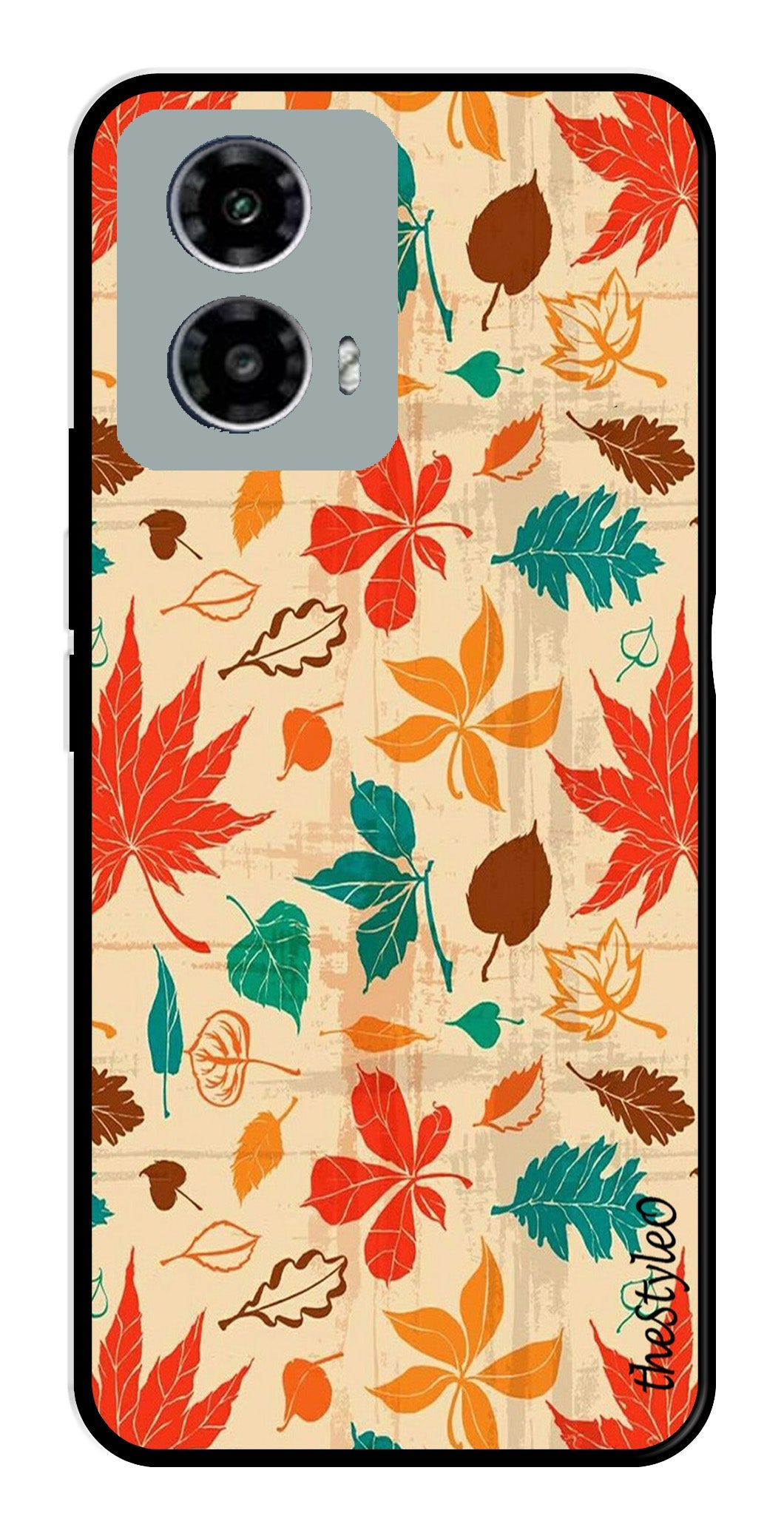 Autumn leaves Metal Mobile Case for Moto G13 (Design No -55)