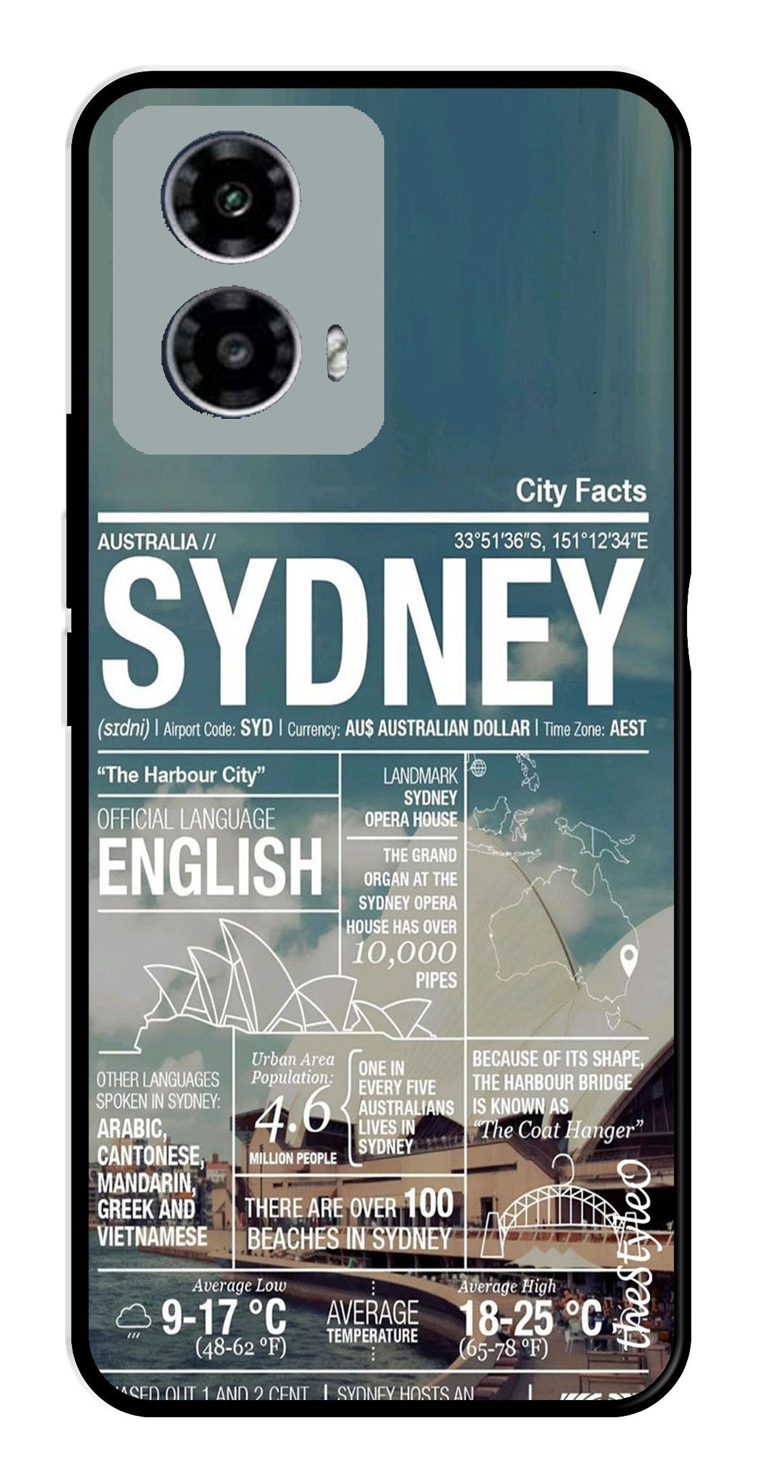 Sydney Metal Mobile Case for Moto G13 (Design No -69)