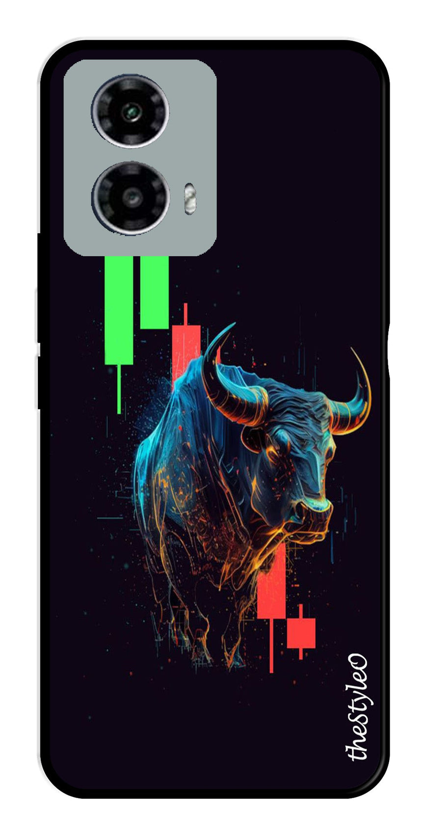 Stock Market Metal Mobile Case for Moto G13 (Design No -77)