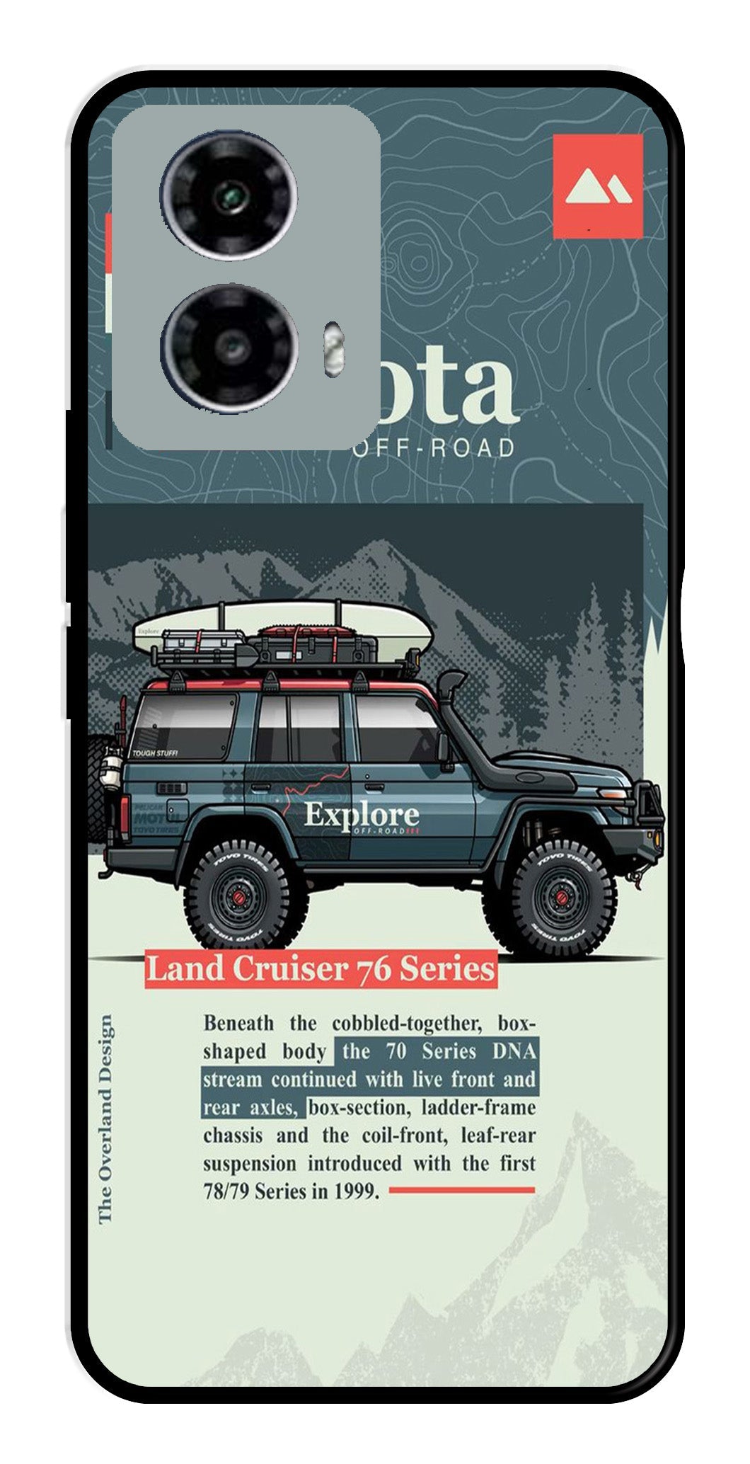 Land Cruiser Metal Mobile Case for Moto G13 (Design No -78)