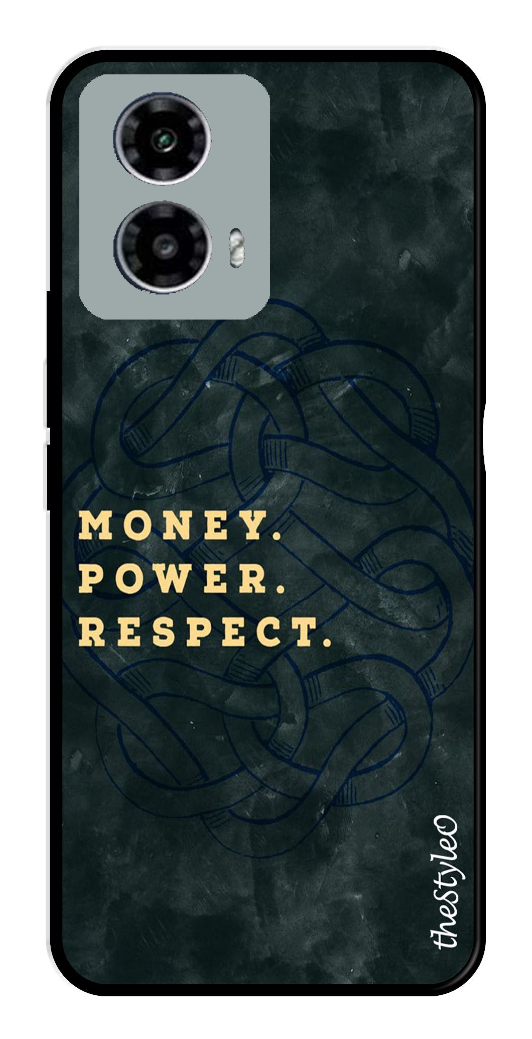 Money Power Respect Metal Mobile Case for Moto G13 (Design No -79)