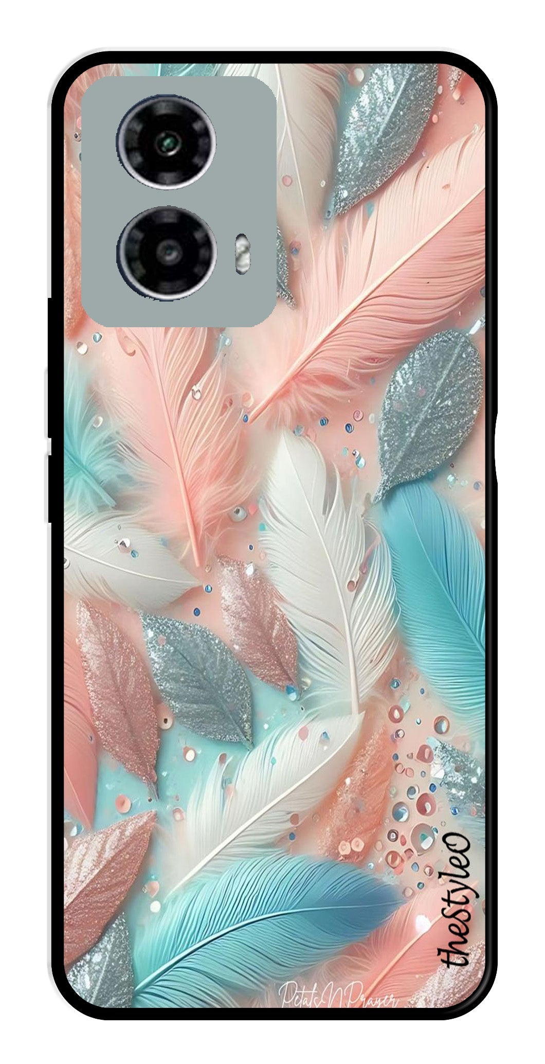 Feather Metal Mobile Case for Moto G13 (Design No -84)