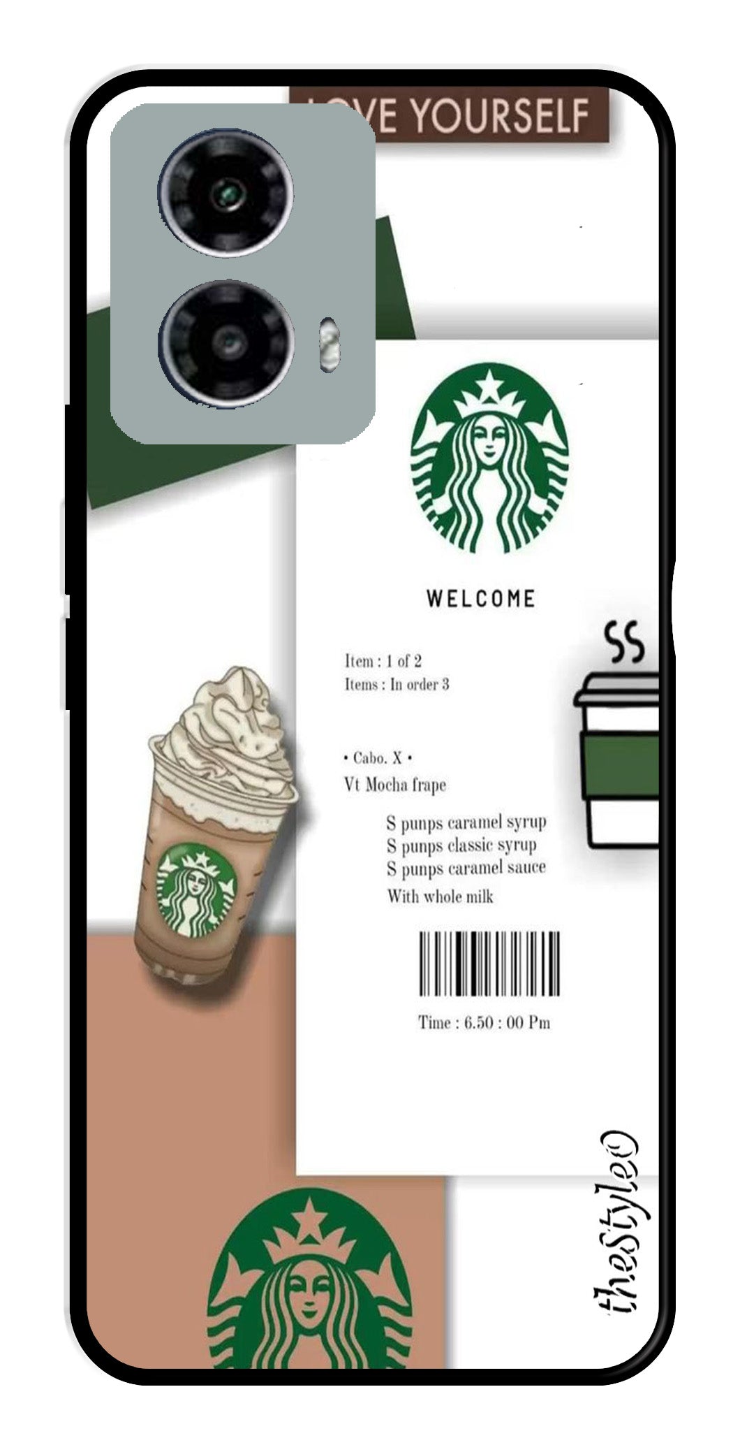 Starbucks Metal Mobile Case for Moto G13 (Design No -91)