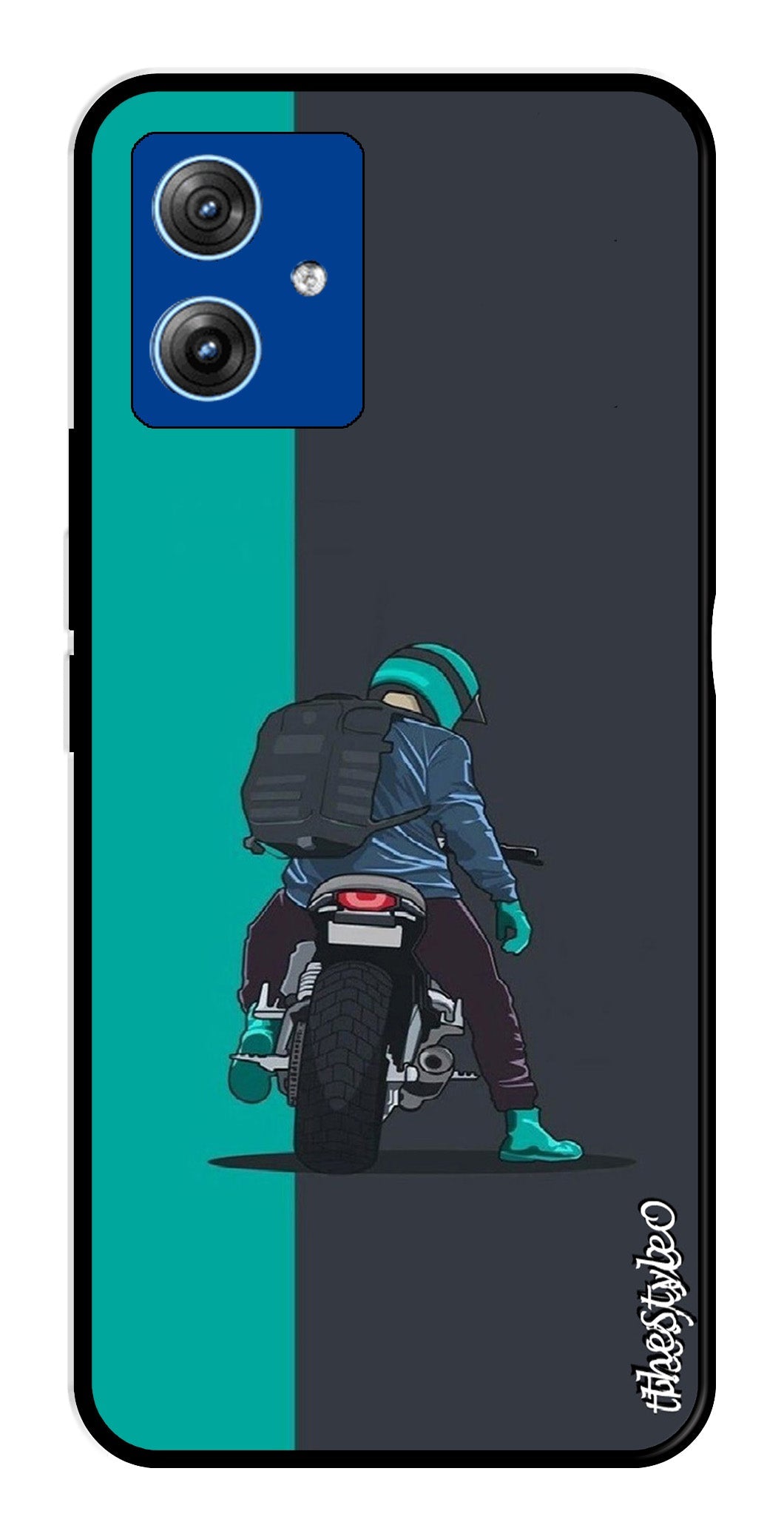 Bike Lover Metal Mobile Case for Moto G14 (Design No -05)