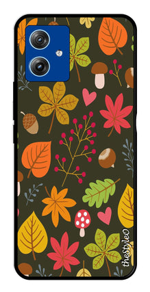 Flower Leaves Design Metal Mobile Case for Moto G14