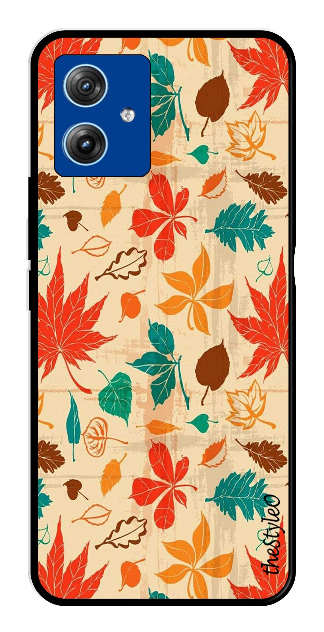 Autumn leaves Metal Mobile Case for Moto G14 (Design No -55)