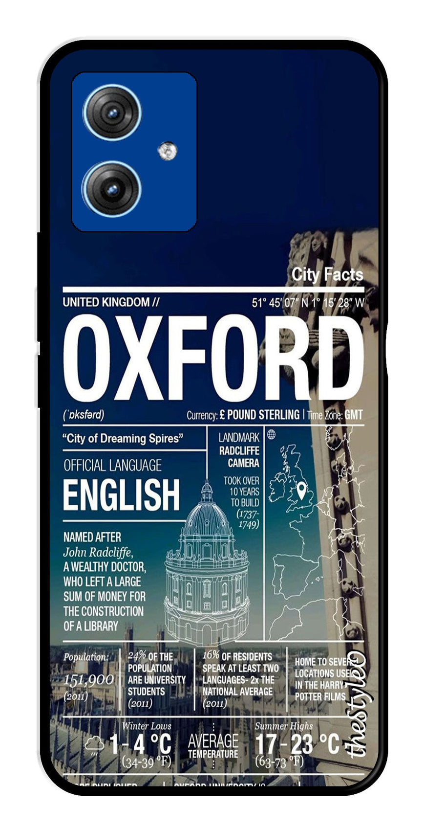 Oxford Metal Mobile Case for Moto G14 (Design No -70)