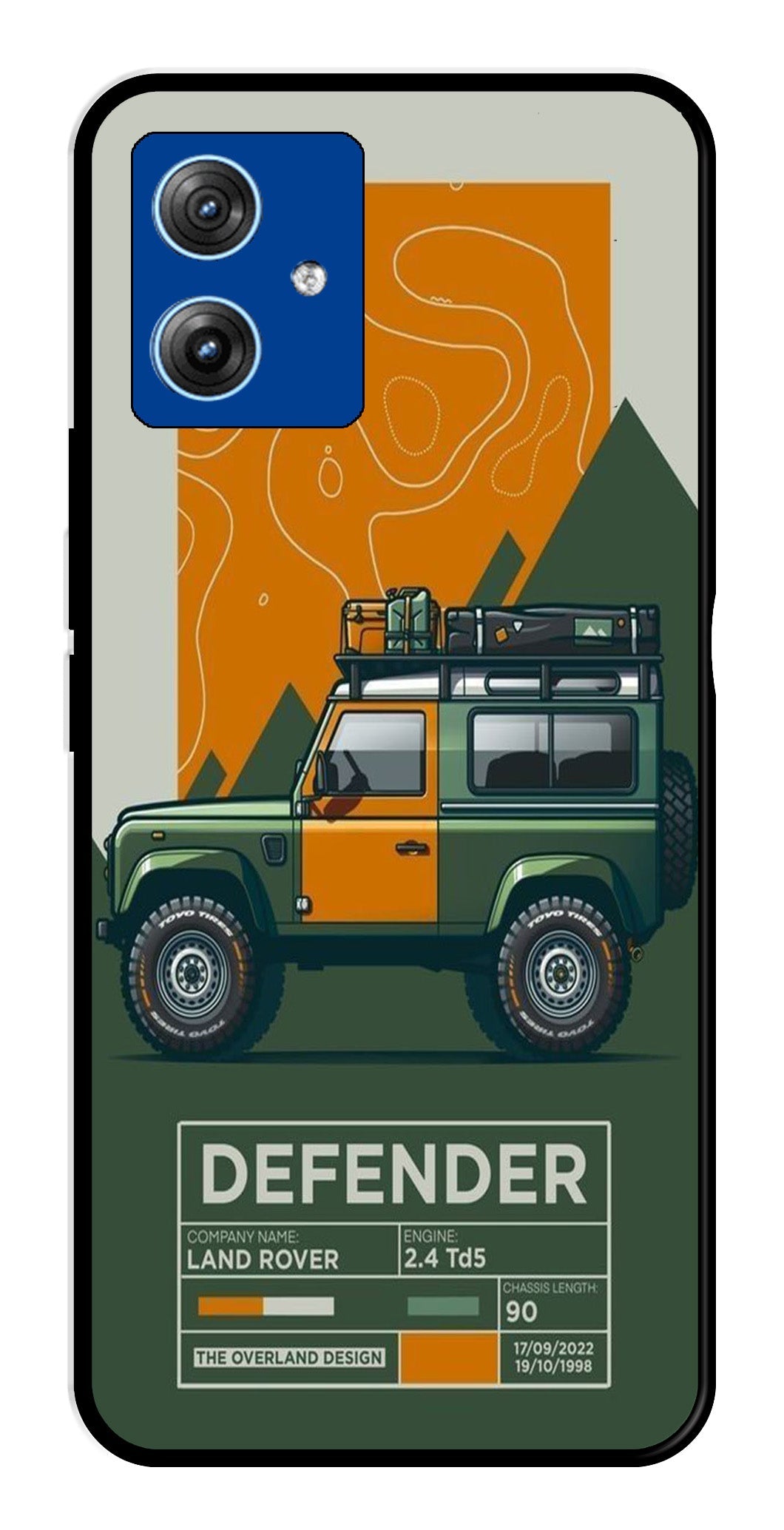 Defender Metal Mobile Case for Moto G14 (Design No -72)