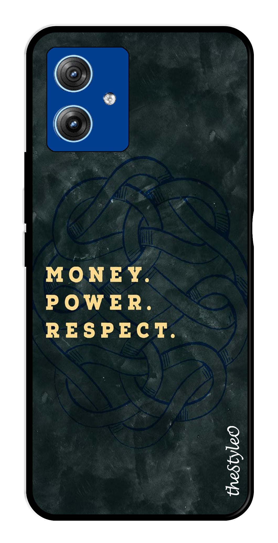 Money Power Respect Metal Mobile Case for Moto G14 (Design No -79)