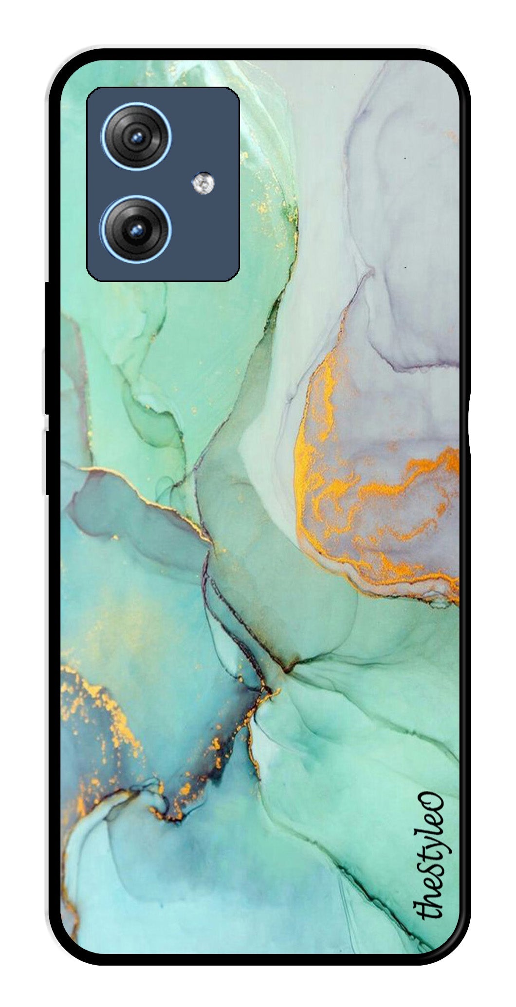 Orange Green Pattern Metal Mobile Case for Moto G64 5G (Design No -45)
