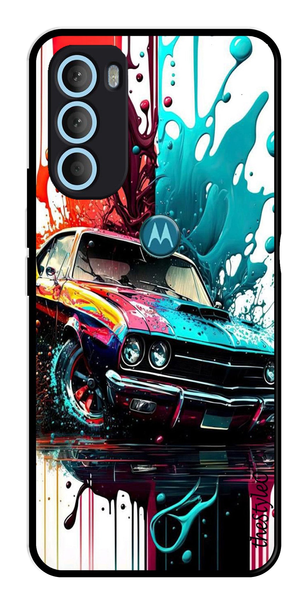 Marble Design Metal Mobile Case for Moto G71 5G (Design No -28)