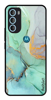 Orange Green Pattern Metal Mobile Case for Moto G71 5G