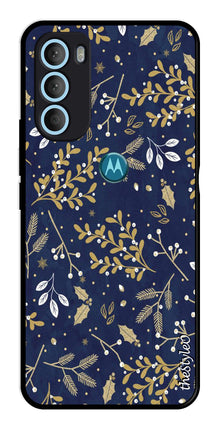 Leaves Design Metal Mobile Case for Moto G71 5G